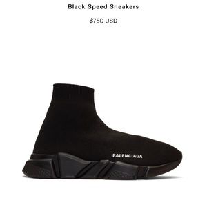 Balenciaga Black Speed Sneakers